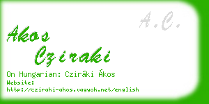 akos cziraki business card