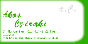 akos cziraki business card
